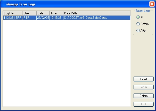 Error Log Management