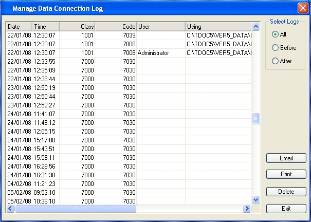 Data Connection Log