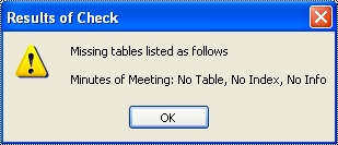 Missing Tables