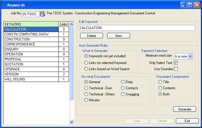 Manage Keywords